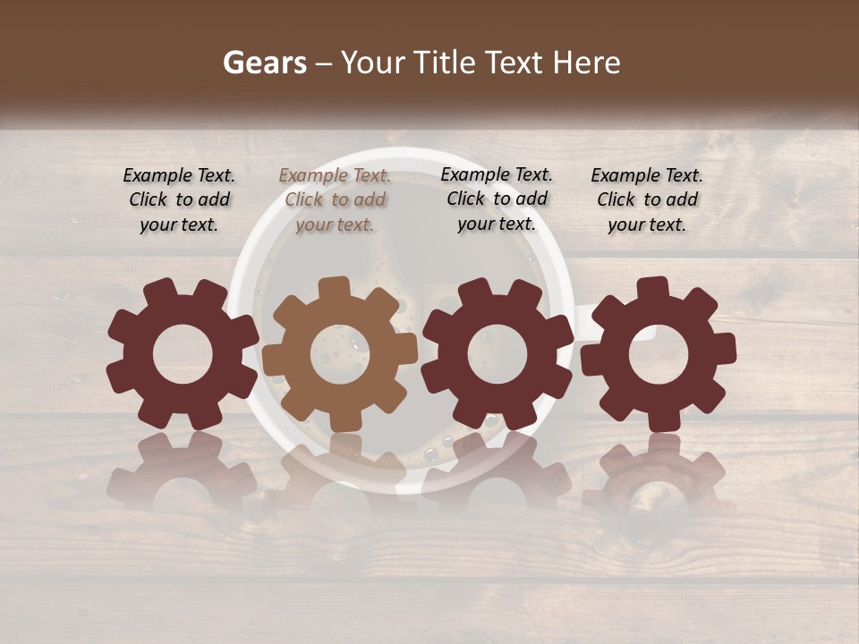 A Cup Of Coffee On A Wooden Table PowerPoint Template