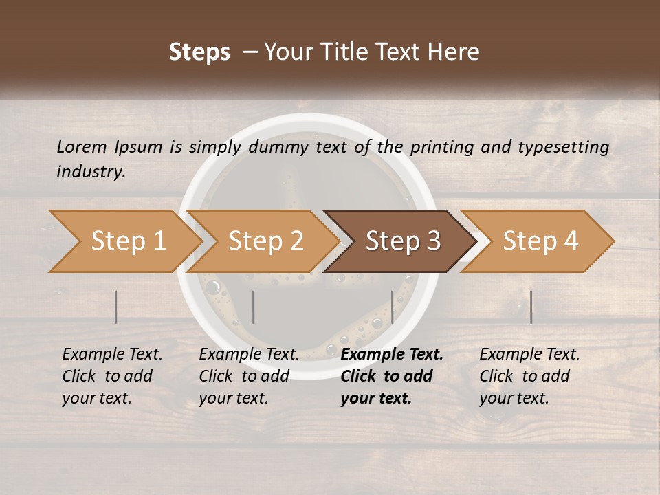 A Cup Of Coffee On A Wooden Table PowerPoint Template