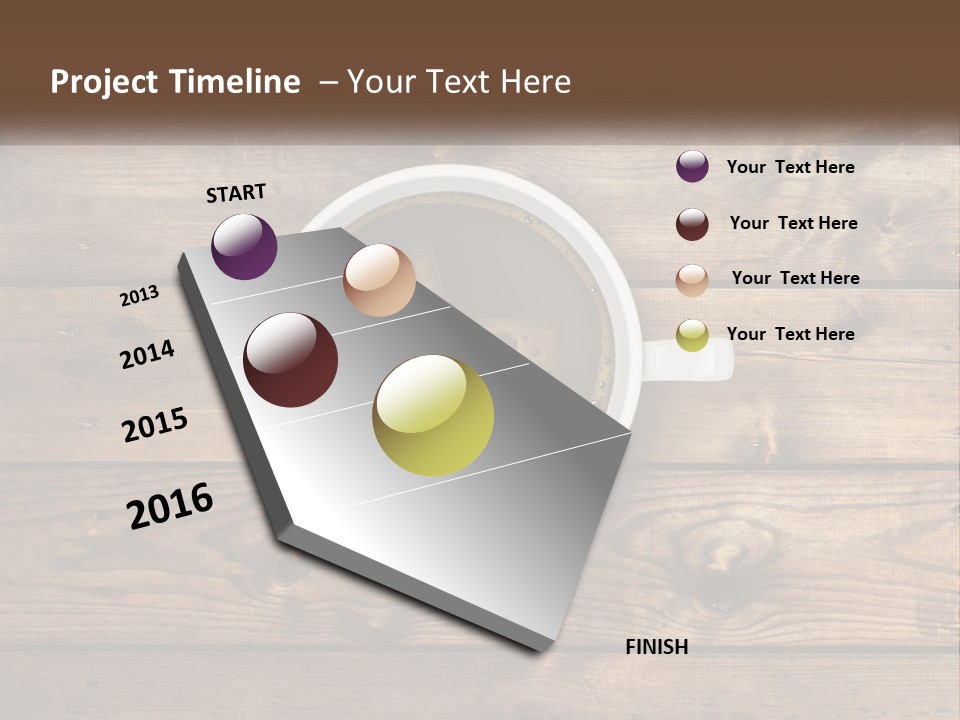 A Cup Of Coffee On A Wooden Table PowerPoint Template