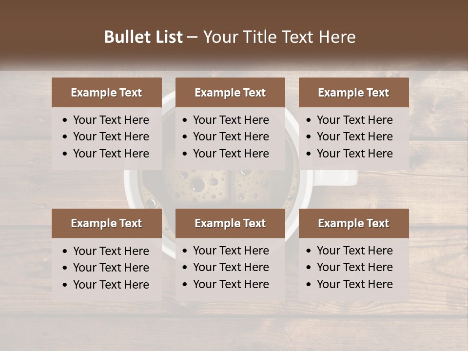 A Cup Of Coffee On A Wooden Table PowerPoint Template