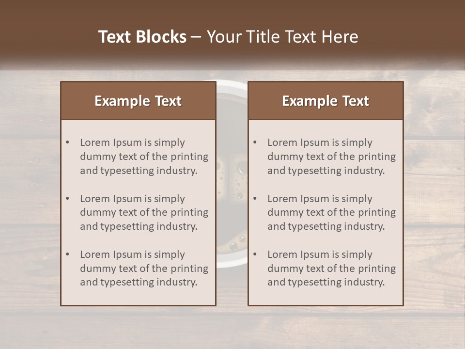 A Cup Of Coffee On A Wooden Table PowerPoint Template