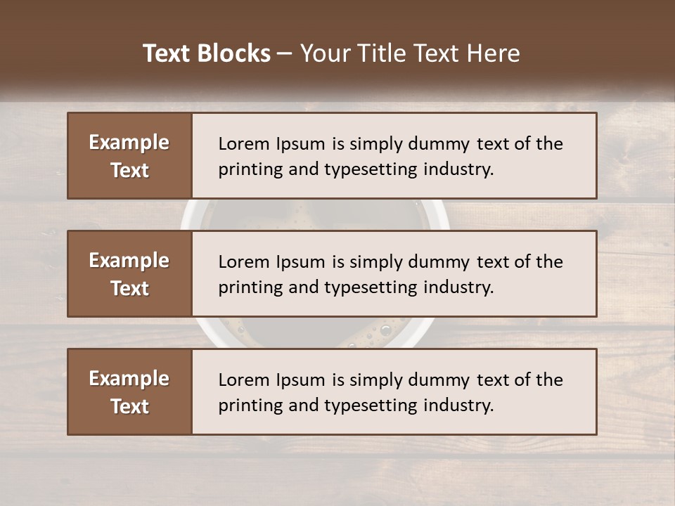 A Cup Of Coffee On A Wooden Table PowerPoint Template