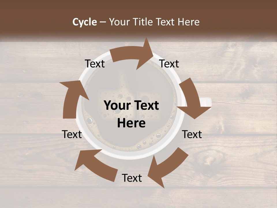 A Cup Of Coffee On A Wooden Table PowerPoint Template