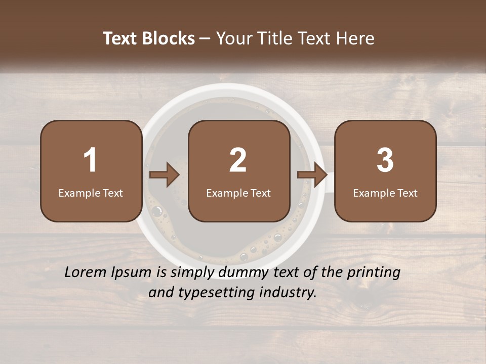 A Cup Of Coffee On A Wooden Table PowerPoint Template