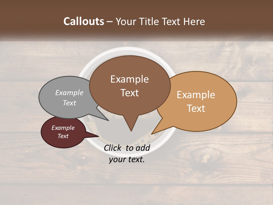 A Cup Of Coffee On A Wooden Table PowerPoint Template