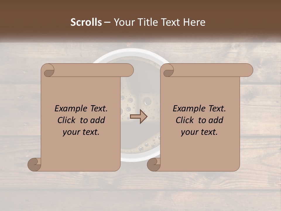 A Cup Of Coffee On A Wooden Table PowerPoint Template