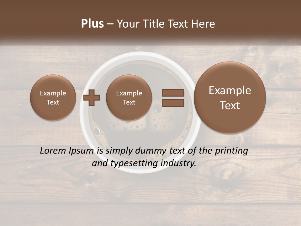 A Cup Of Coffee On A Wooden Table PowerPoint Template