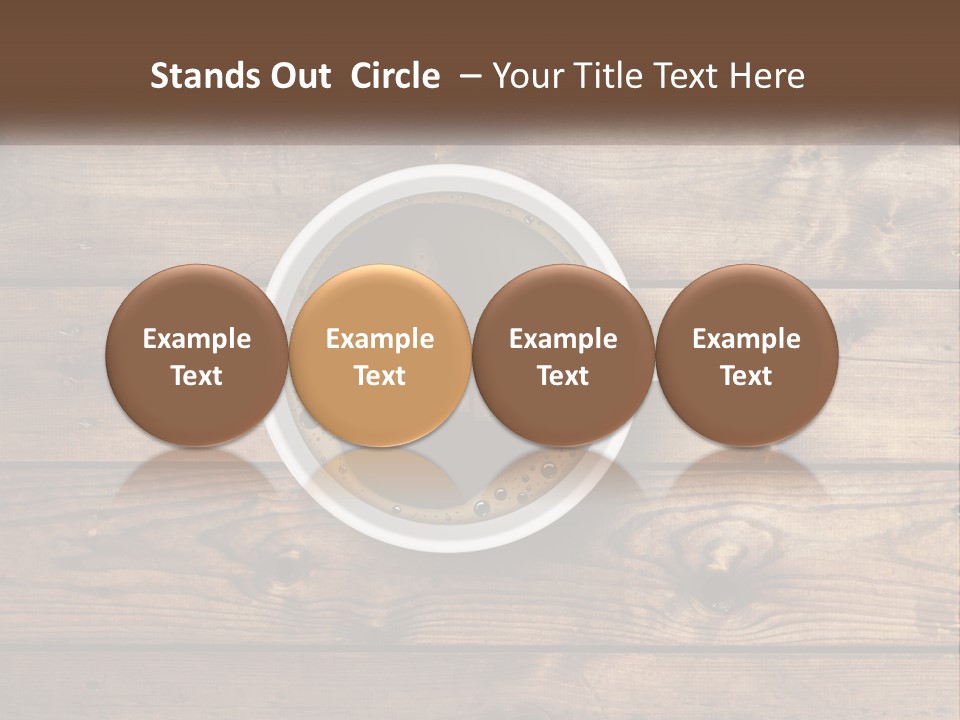 A Cup Of Coffee On A Wooden Table PowerPoint Template