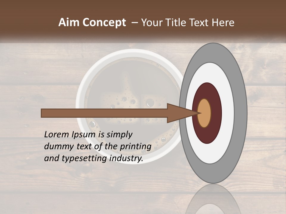 A Cup Of Coffee On A Wooden Table PowerPoint Template