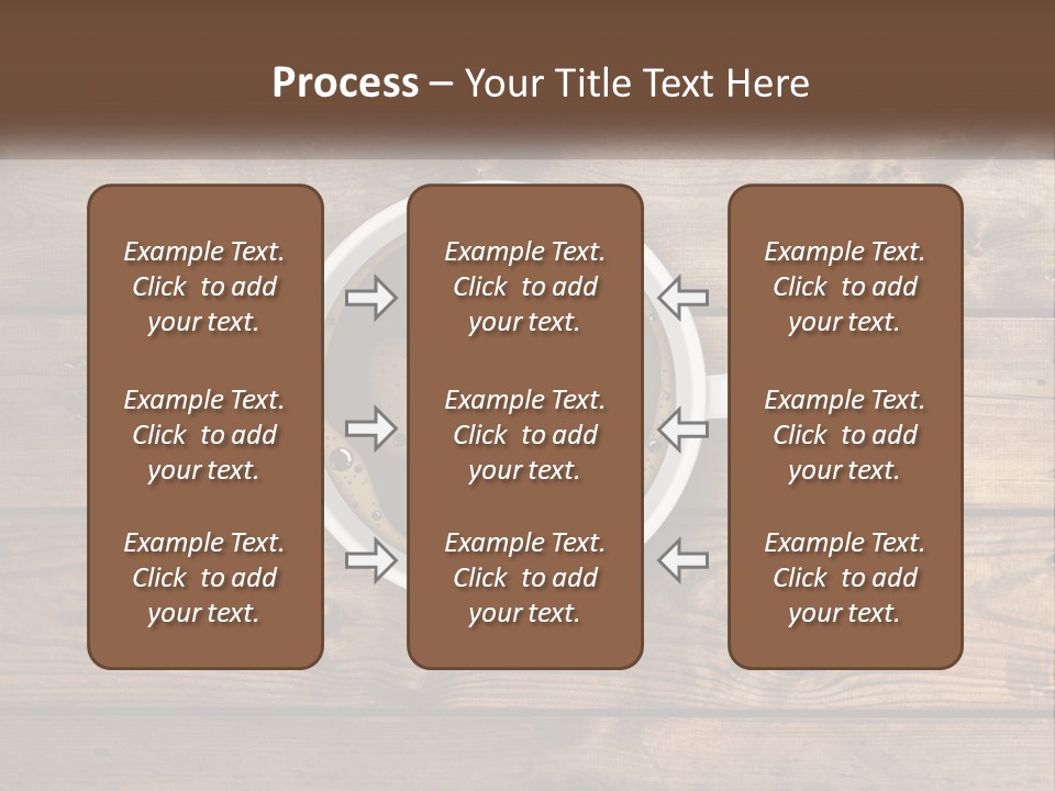 A Cup Of Coffee On A Wooden Table PowerPoint Template