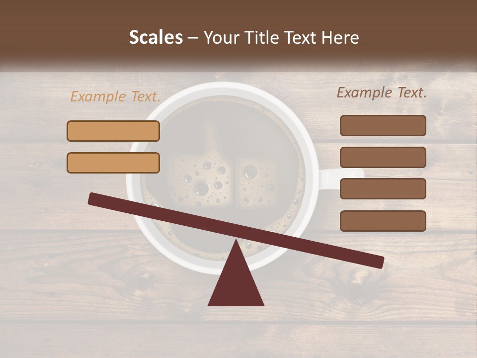 A Cup Of Coffee On A Wooden Table PowerPoint Template