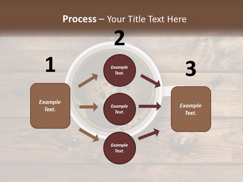 A Cup Of Coffee On A Wooden Table PowerPoint Template