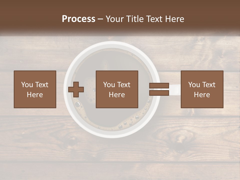 A Cup Of Coffee On A Wooden Table PowerPoint Template