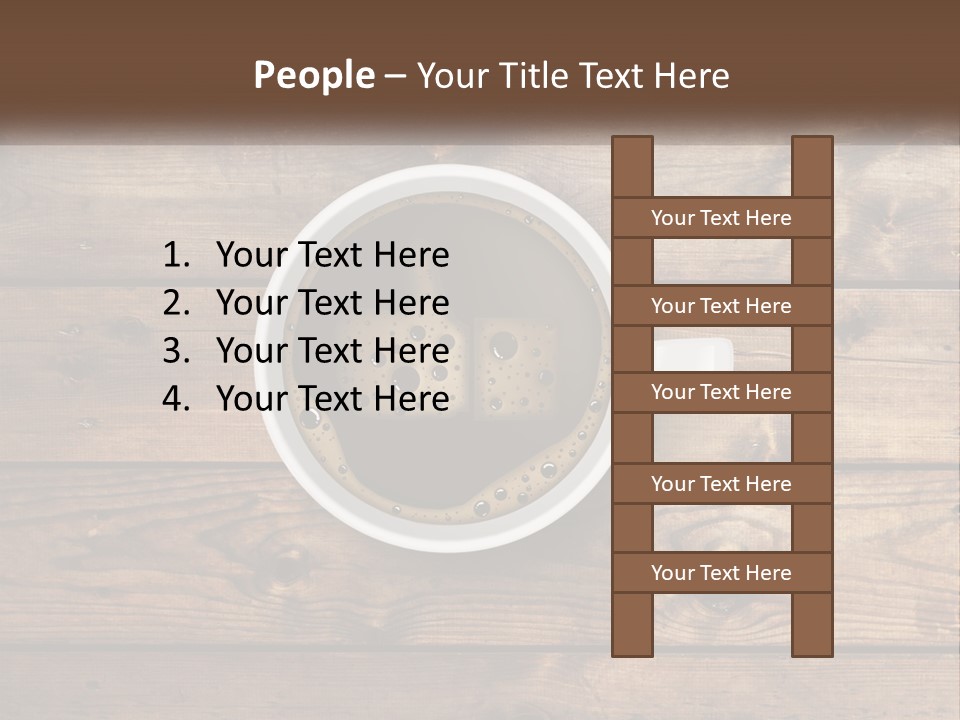 A Cup Of Coffee On A Wooden Table PowerPoint Template