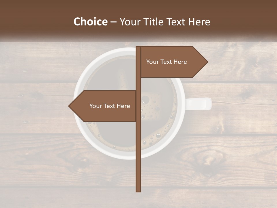 A Cup Of Coffee On A Wooden Table PowerPoint Template