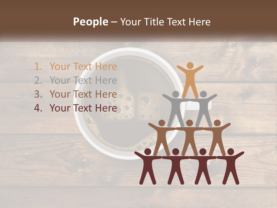 A Cup Of Coffee On A Wooden Table PowerPoint Template