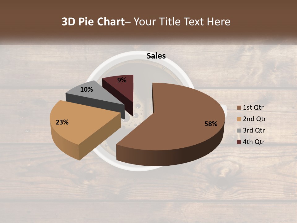 A Cup Of Coffee On A Wooden Table PowerPoint Template