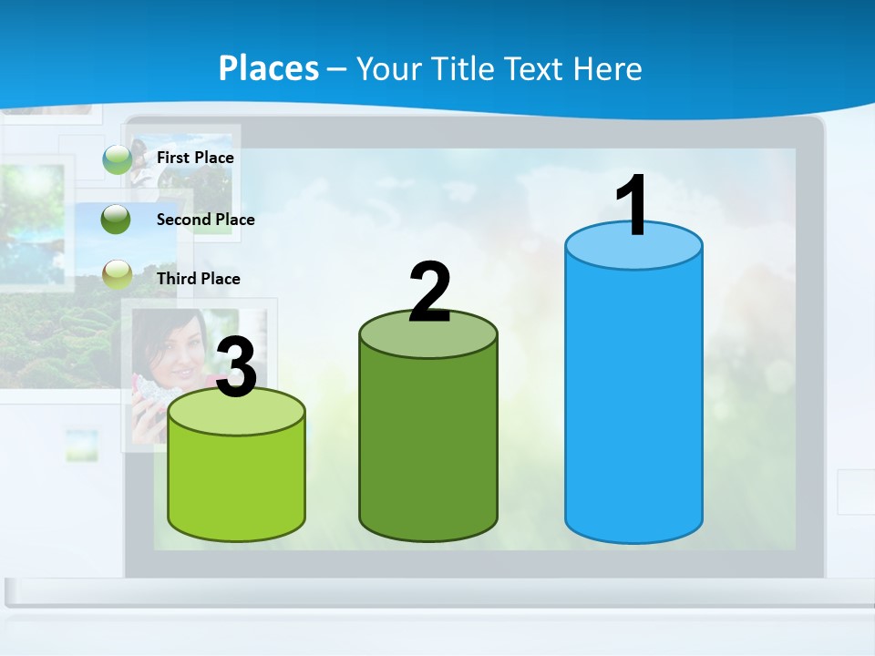 A Computer Screen With A Bunch Of Pictures On It PowerPoint Template