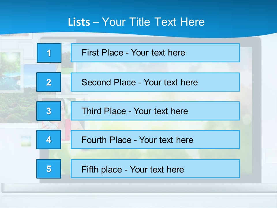 A Computer Screen With A Bunch Of Pictures On It PowerPoint Template