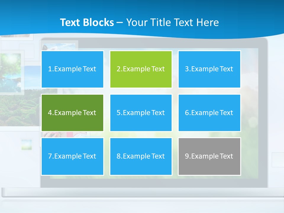 A Computer Screen With A Bunch Of Pictures On It PowerPoint Template