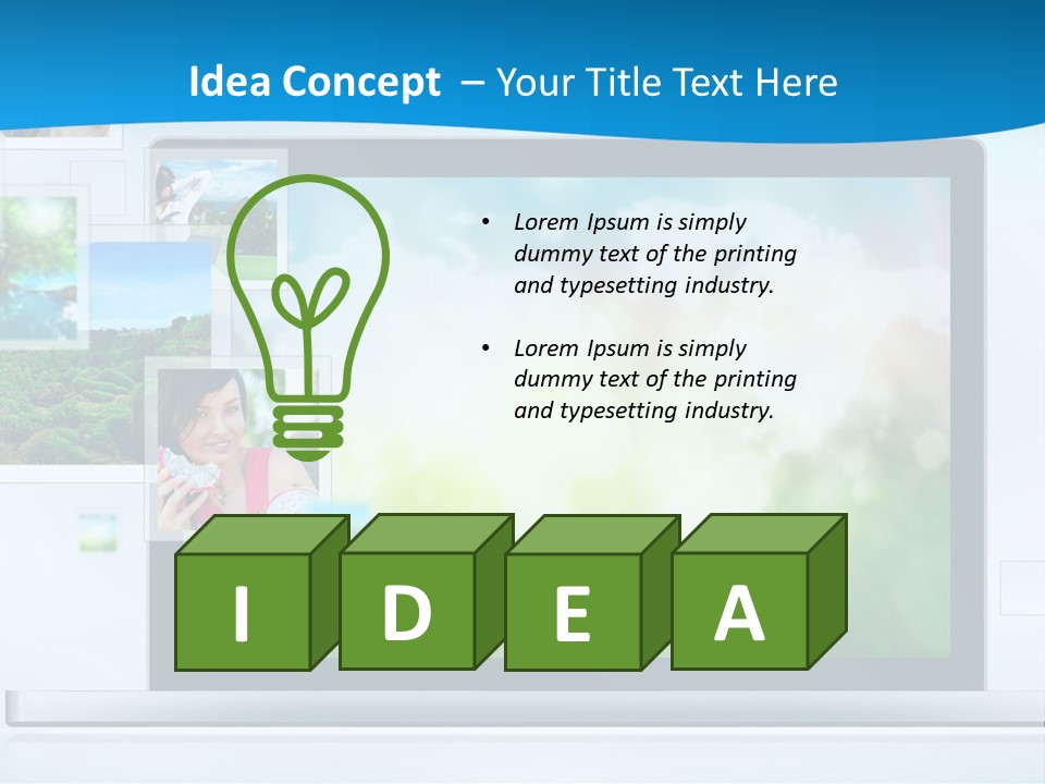 A Computer Screen With A Bunch Of Pictures On It PowerPoint Template