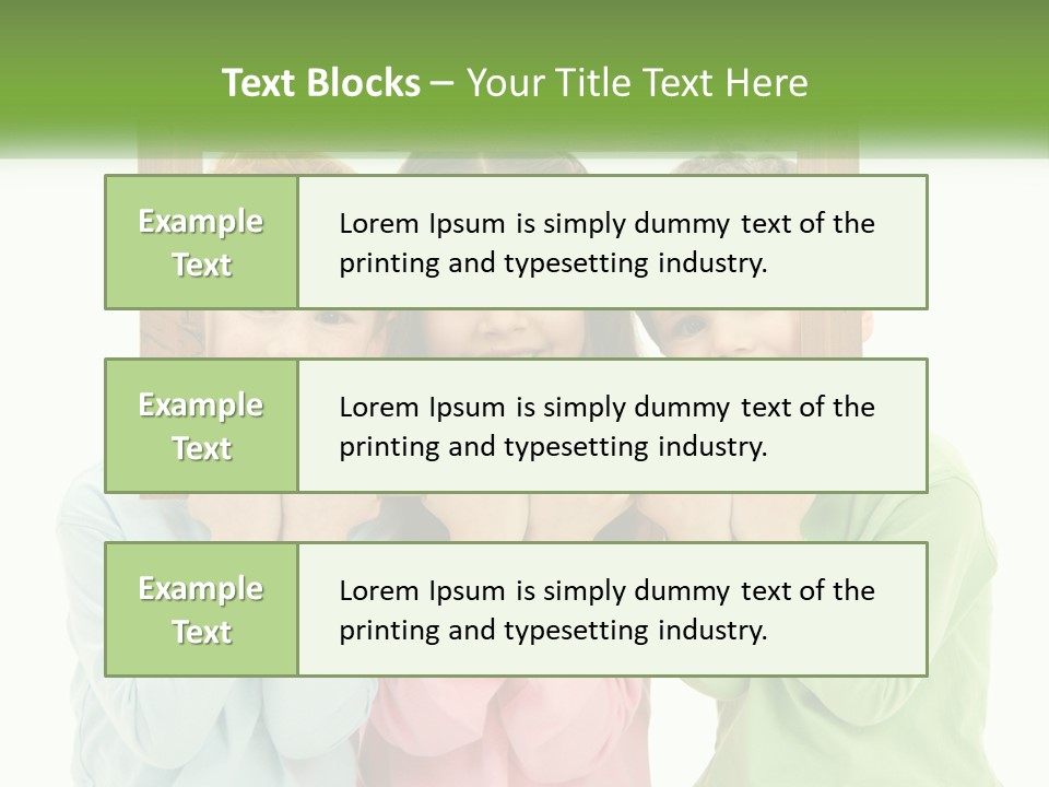 A Group Of Children Holding Up A Picture Frame PowerPoint Template