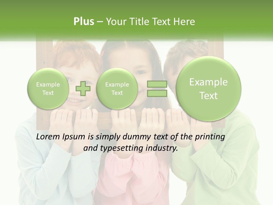 A Group Of Children Holding Up A Picture Frame PowerPoint Template