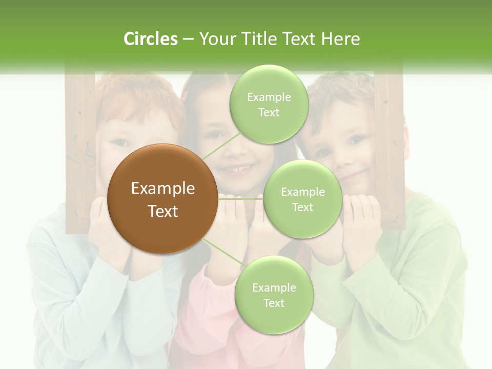 A Group Of Children Holding Up A Picture Frame PowerPoint Template