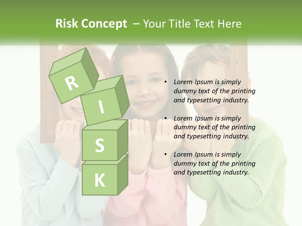 A Group Of Children Holding Up A Picture Frame PowerPoint Template