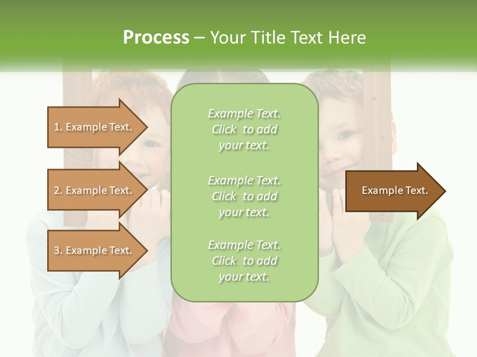 A Group Of Children Holding Up A Picture Frame PowerPoint Template