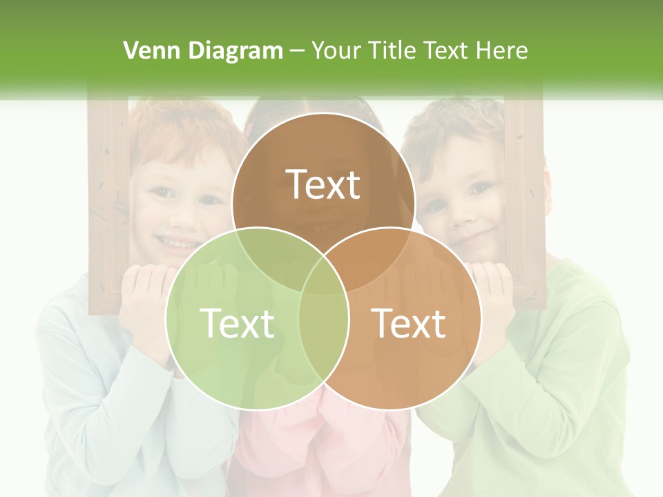 A Group Of Children Holding Up A Picture Frame PowerPoint Template