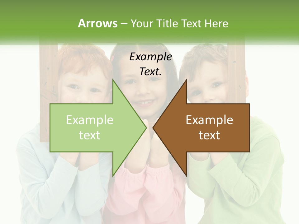 A Group Of Children Holding Up A Picture Frame PowerPoint Template