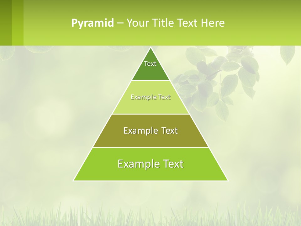 A Green Background With Leaves And Grass PowerPoint Template