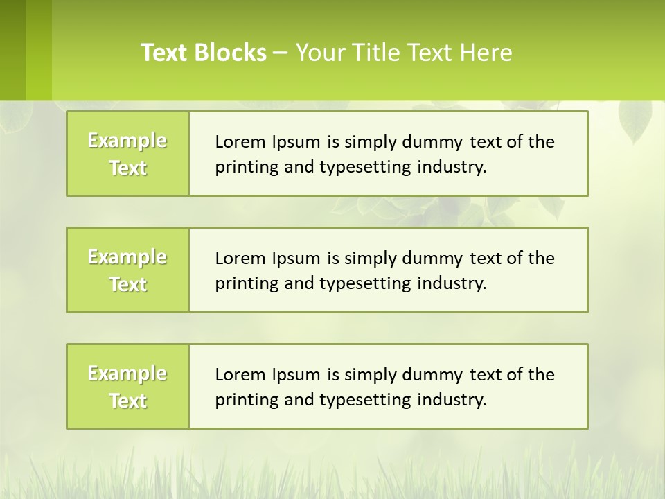 A Green Background With Leaves And Grass PowerPoint Template