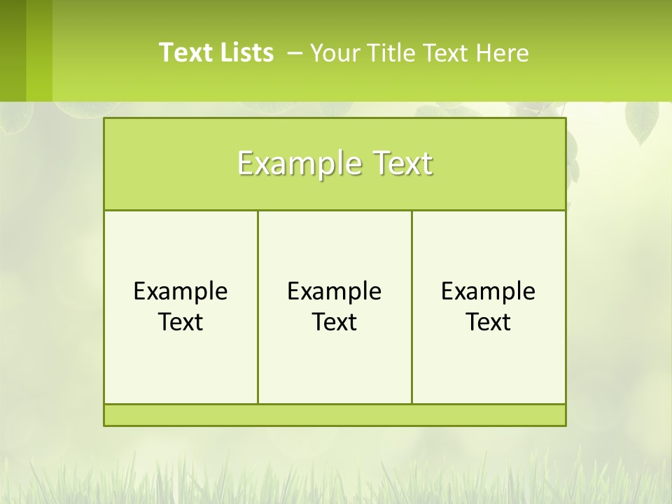 A Green Background With Leaves And Grass PowerPoint Template