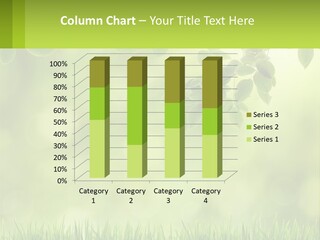 A Green Background With Leaves And Grass PowerPoint Template