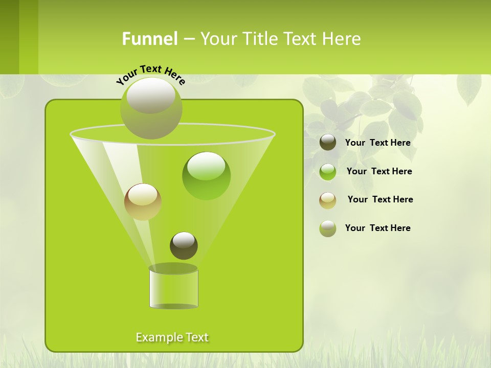 A Green Background With Leaves And Grass PowerPoint Template