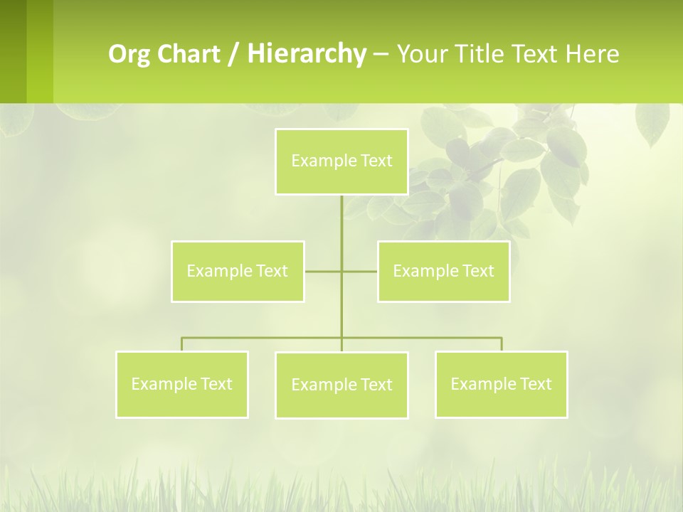 A Green Background With Leaves And Grass PowerPoint Template