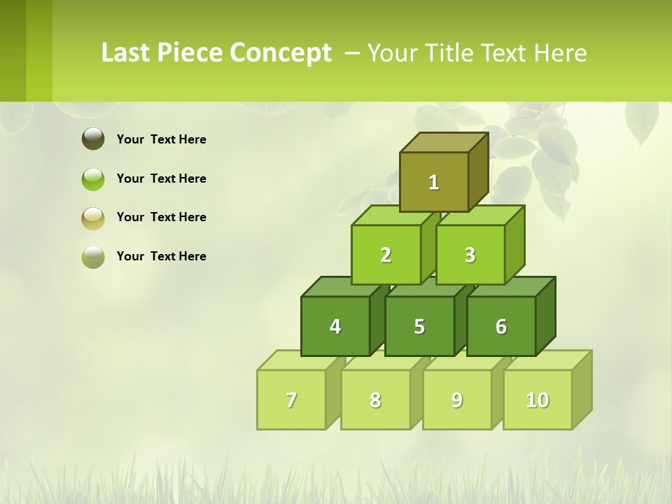 A Green Background With Leaves And Grass PowerPoint Template
