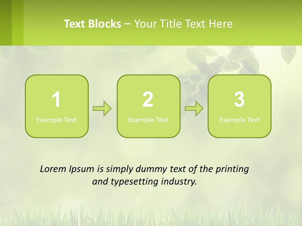A Green Background With Leaves And Grass PowerPoint Template