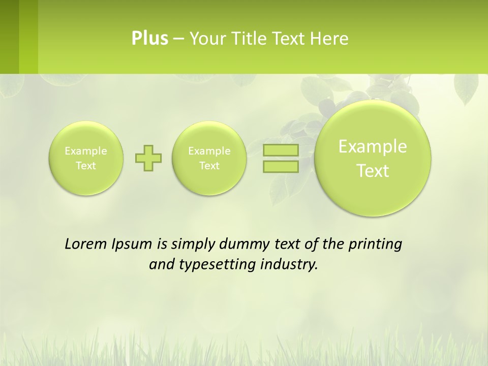 A Green Background With Leaves And Grass PowerPoint Template