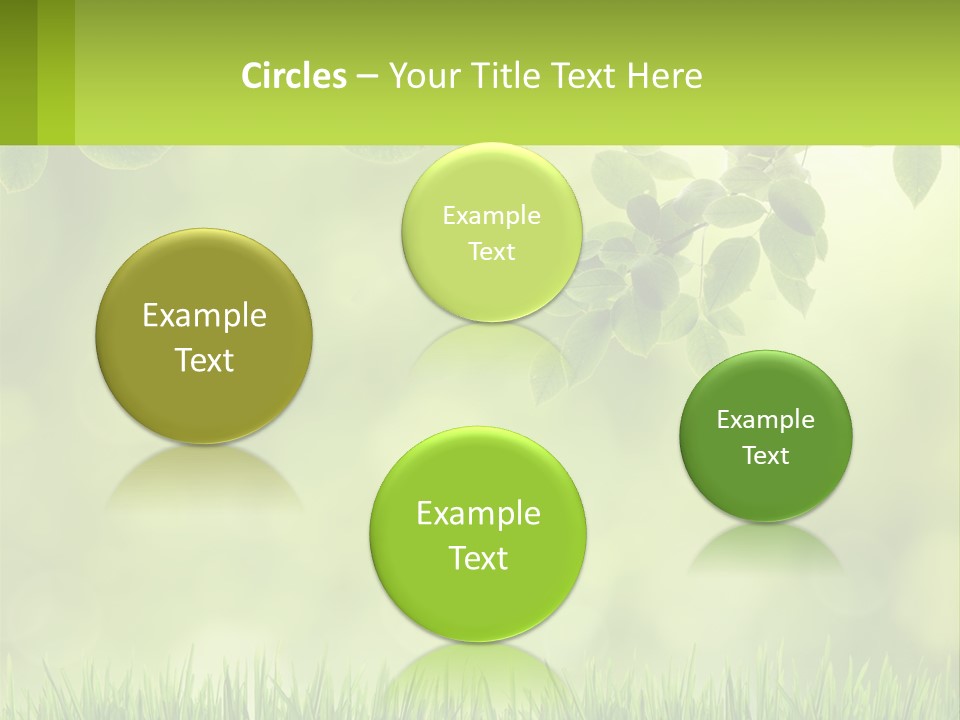 A Green Background With Leaves And Grass PowerPoint Template