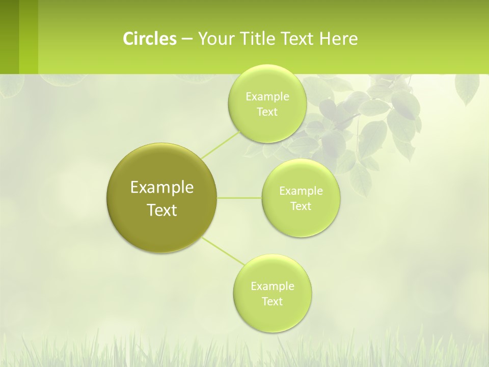 A Green Background With Leaves And Grass PowerPoint Template