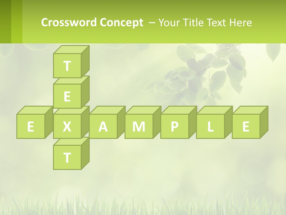 A Green Background With Leaves And Grass PowerPoint Template