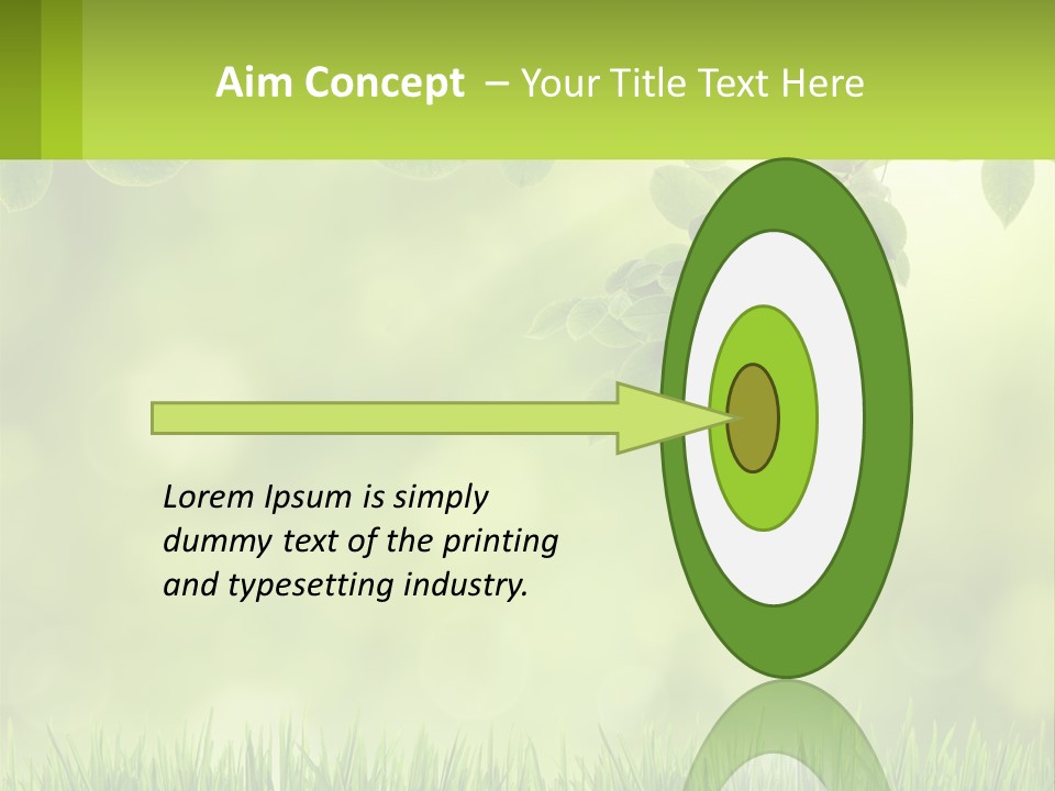 A Green Background With Leaves And Grass PowerPoint Template