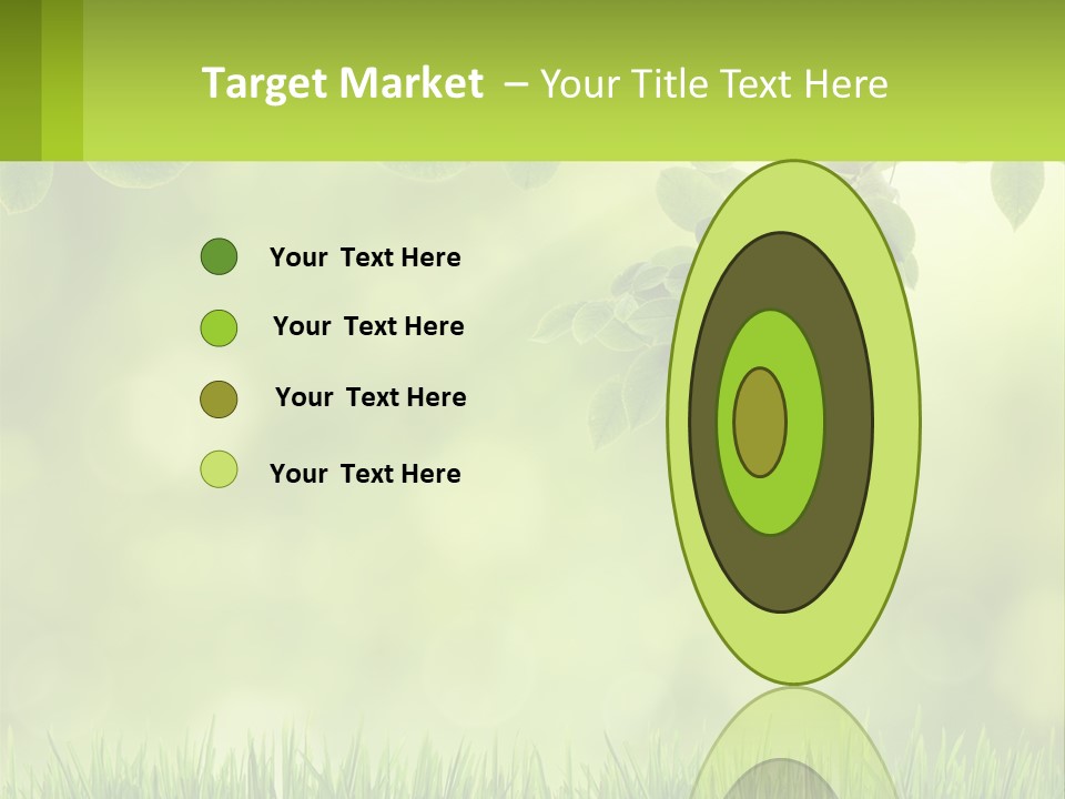 A Green Background With Leaves And Grass PowerPoint Template