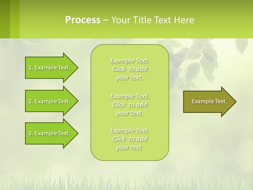 A Green Background With Leaves And Grass PowerPoint Template