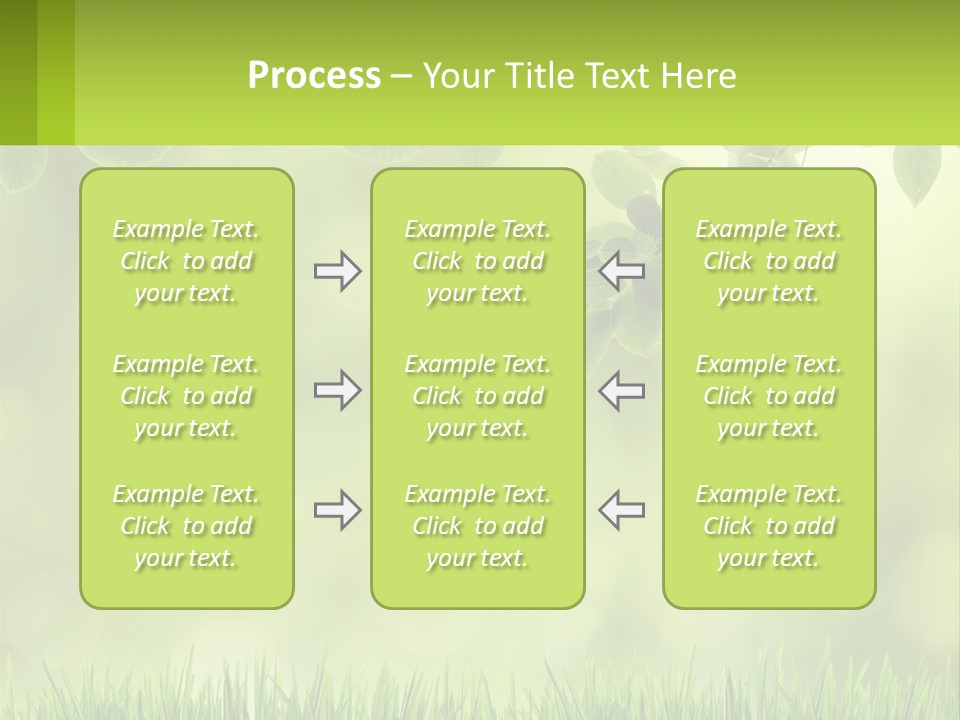A Green Background With Leaves And Grass PowerPoint Template
