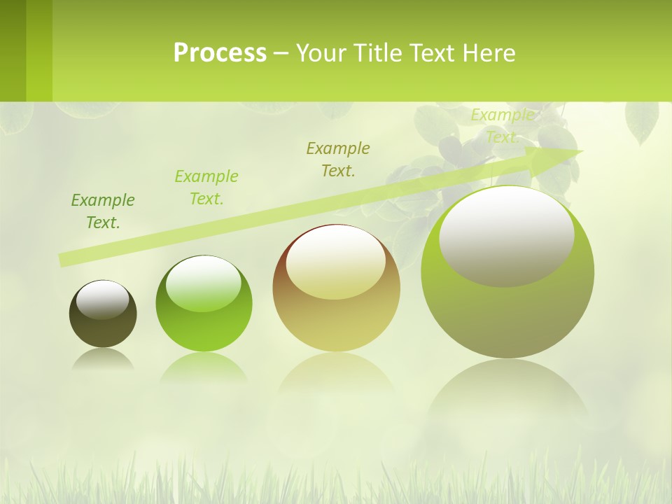 A Green Background With Leaves And Grass PowerPoint Template