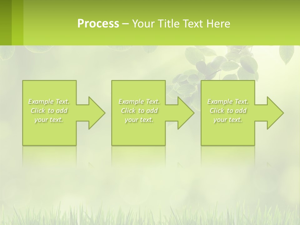 A Green Background With Leaves And Grass PowerPoint Template